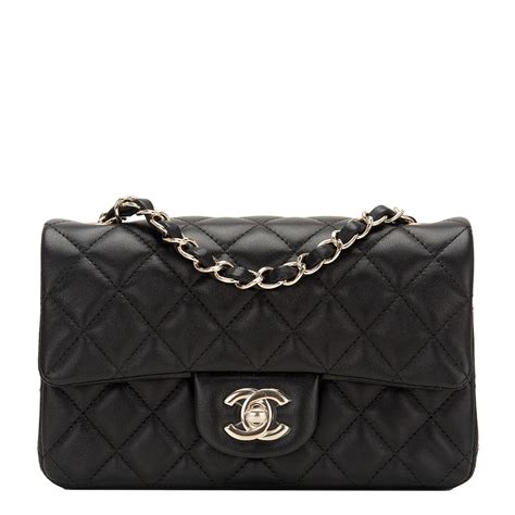 chanel black lambskin rectangle mini silver|Mini classic handbag, Lambskin & gold.